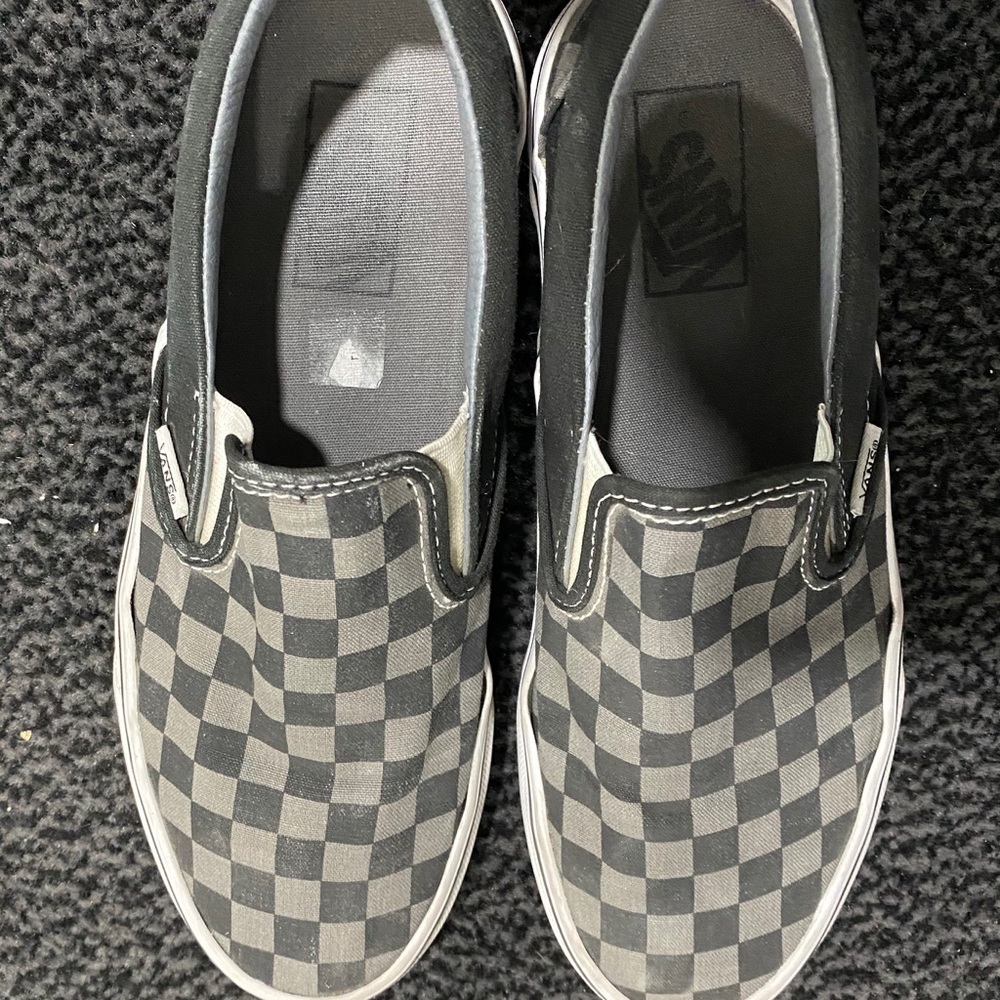 Grey checkered vans